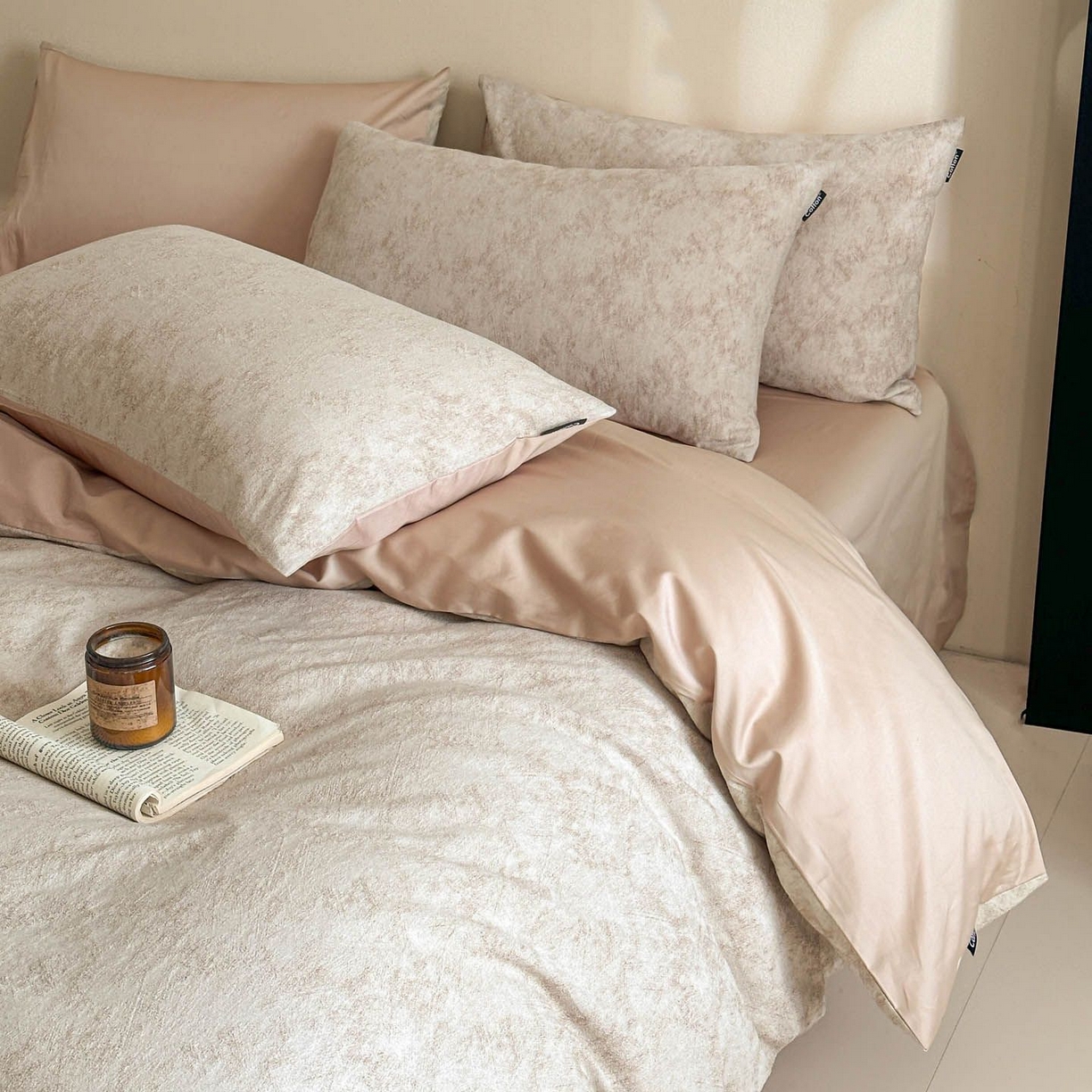 91家纺网 家纺一手货源 找家纺 涵宸家纺 2026新款全棉提花色坊系列四件套 迷蒙