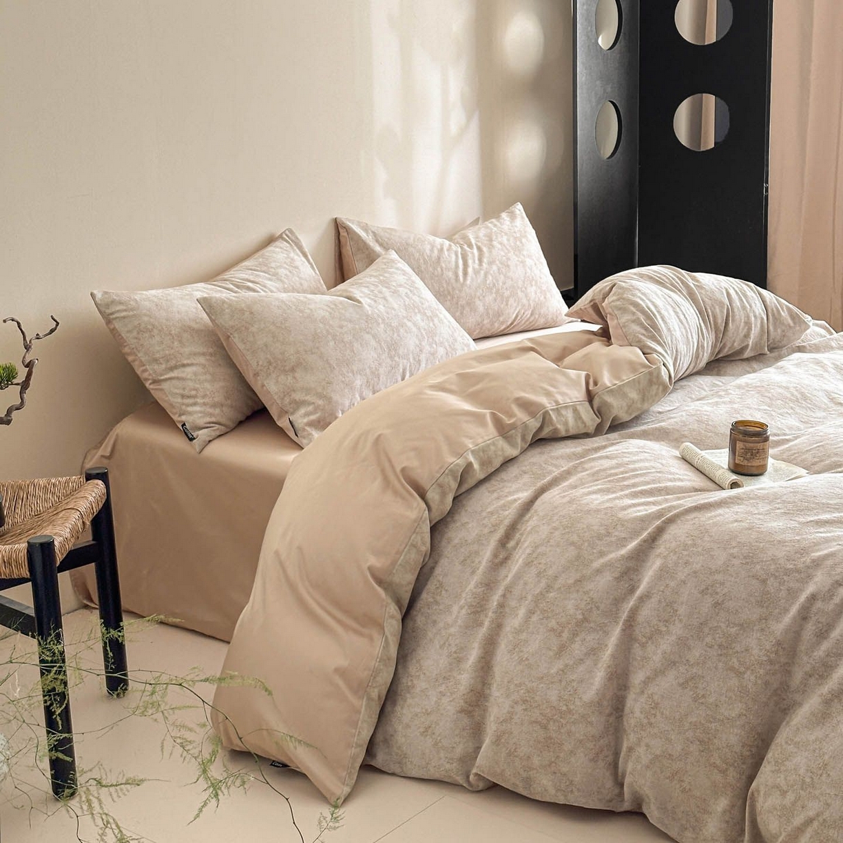 91家纺网 家纺一手货源 找家纺 涵宸家纺 2026新款全棉提花色坊系列四件套 迷蒙