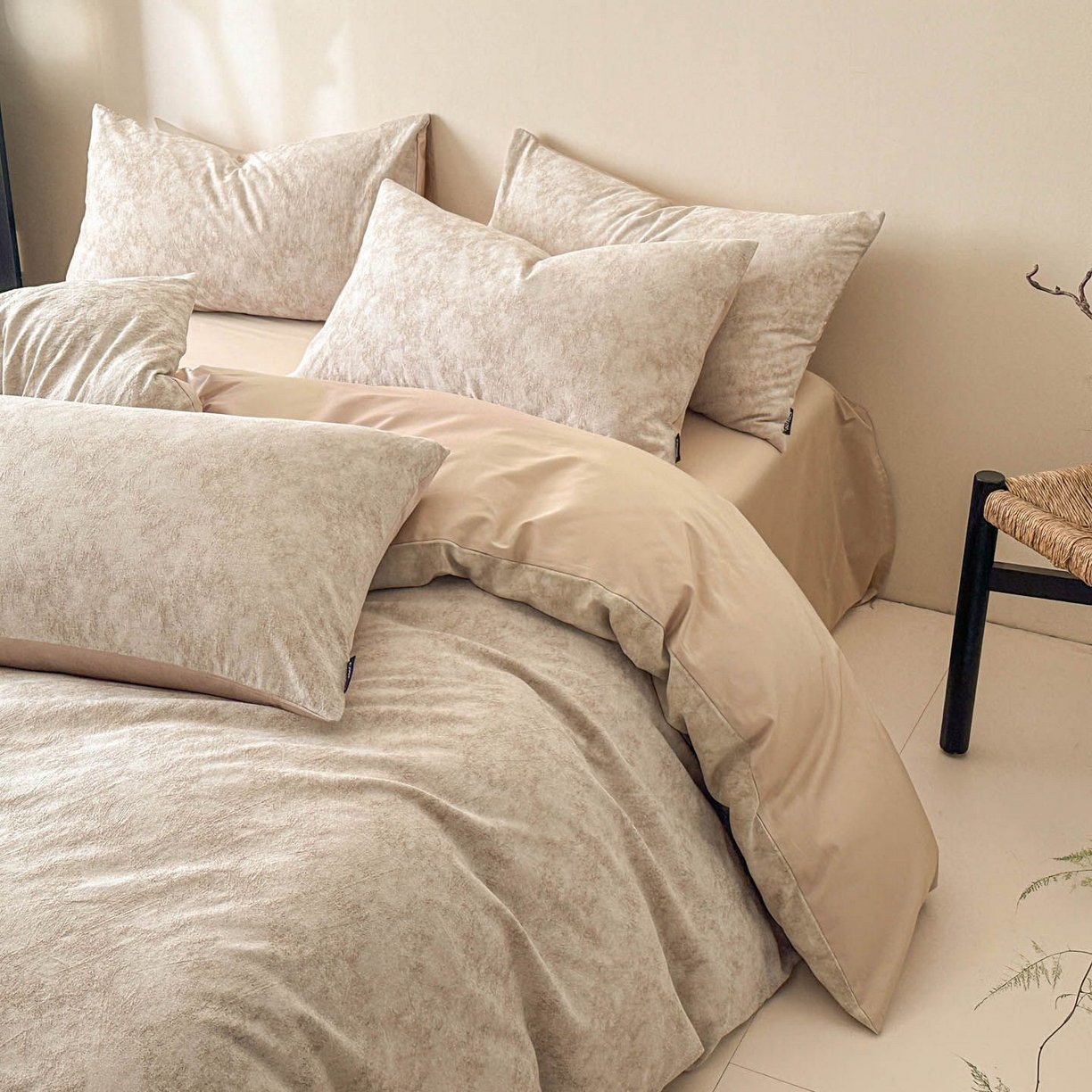 91家纺网 家纺一手货源 找家纺 涵宸家纺 2026新款全棉提花色坊系列四件套 迷蒙