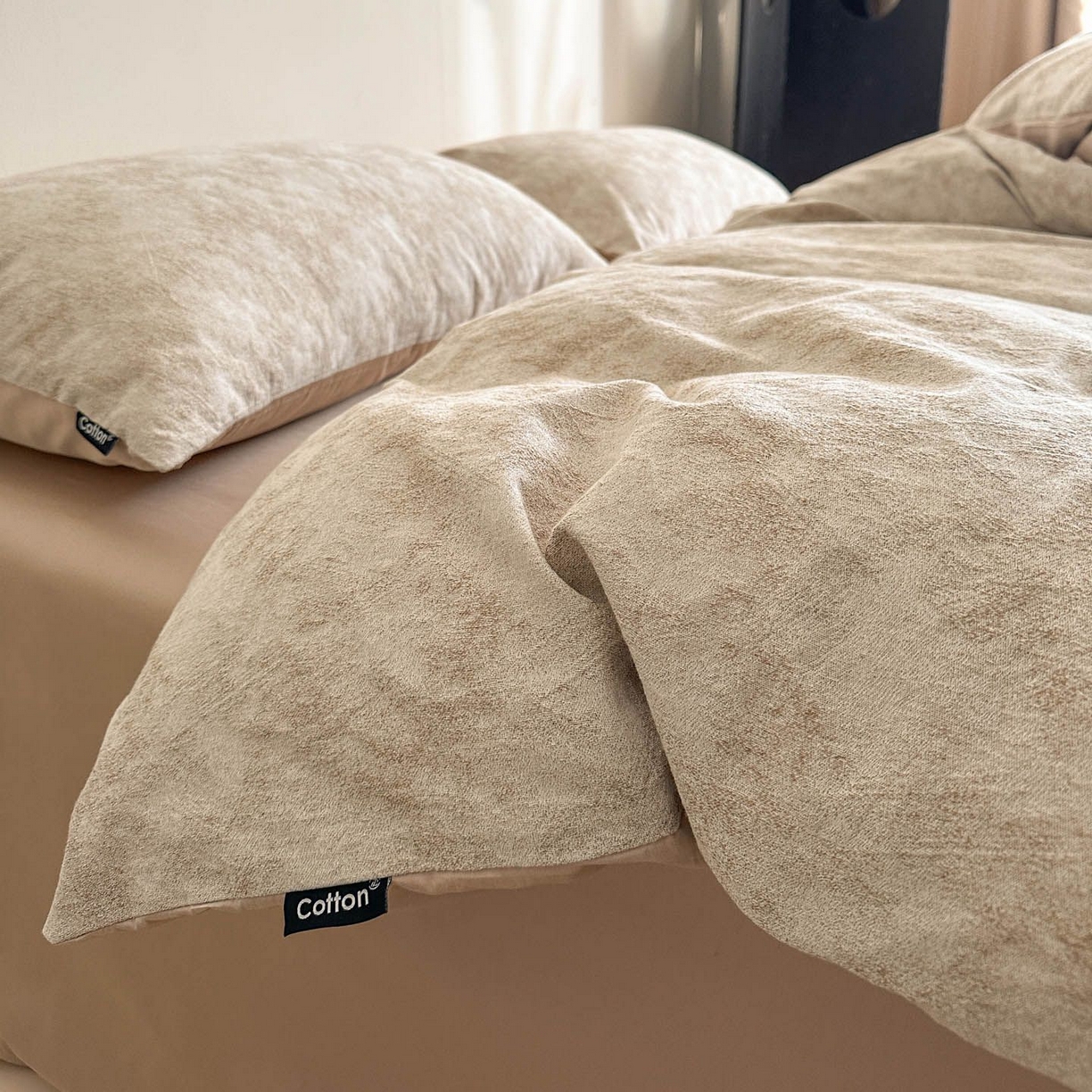 91家纺网 家纺一手货源 找家纺 涵宸家纺 2026新款全棉提花色坊系列四件套 迷蒙