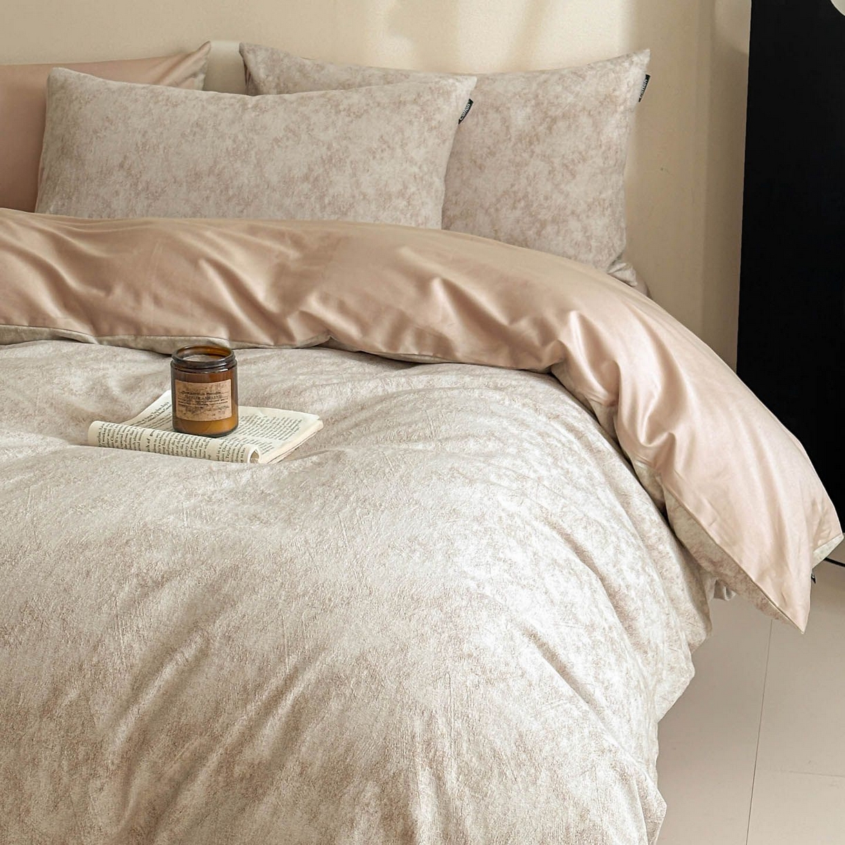 91家纺网 家纺一手货源 找家纺 涵宸家纺 2026新款全棉提花色坊系列四件套 迷蒙