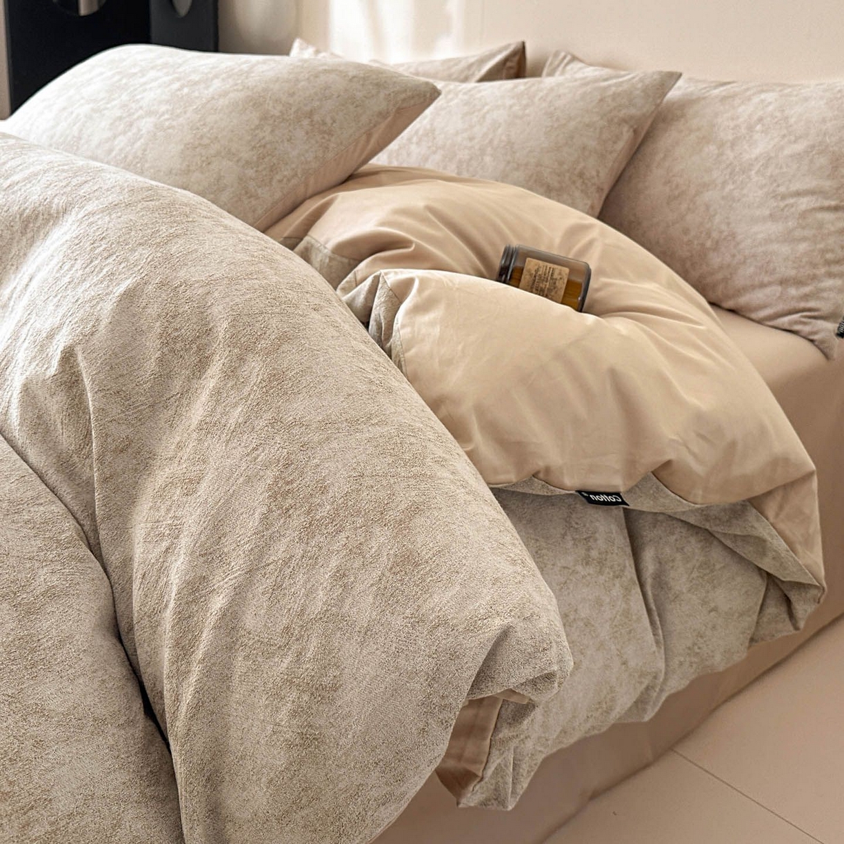 91家纺网 家纺一手货源 找家纺 涵宸家纺 2026新款全棉提花色坊系列四件套 迷蒙