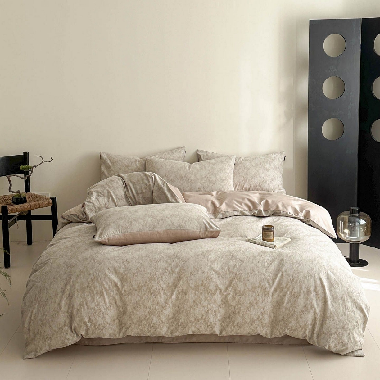 91家纺网 家纺一手货源 找家纺 涵宸家纺 2026新款全棉提花色坊系列四件套 迷蒙