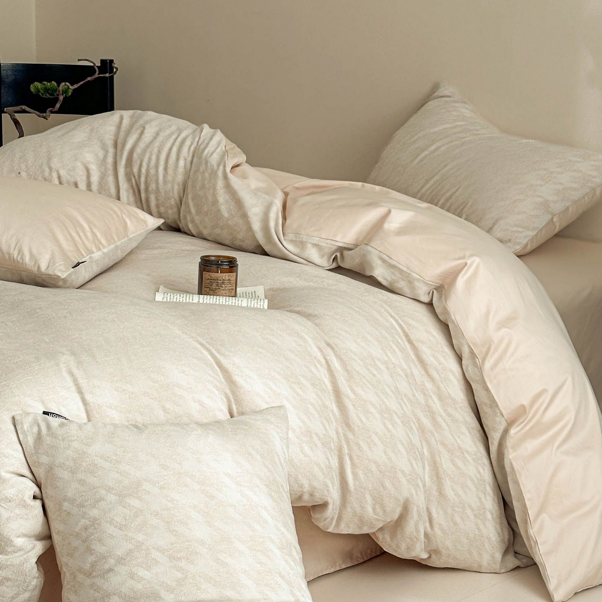 涵宸家纺 2026新款全棉提花色坊系列四件套 千熙-香槟