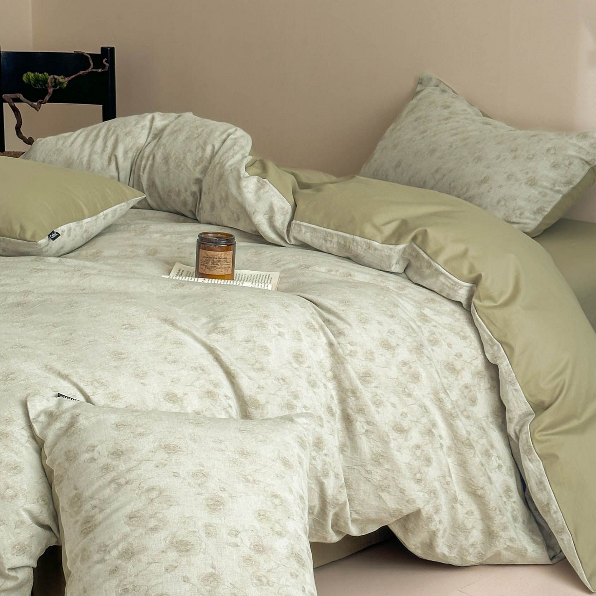 涵宸家纺 2026新款全棉提花色坊系列四件套 若梦-绿