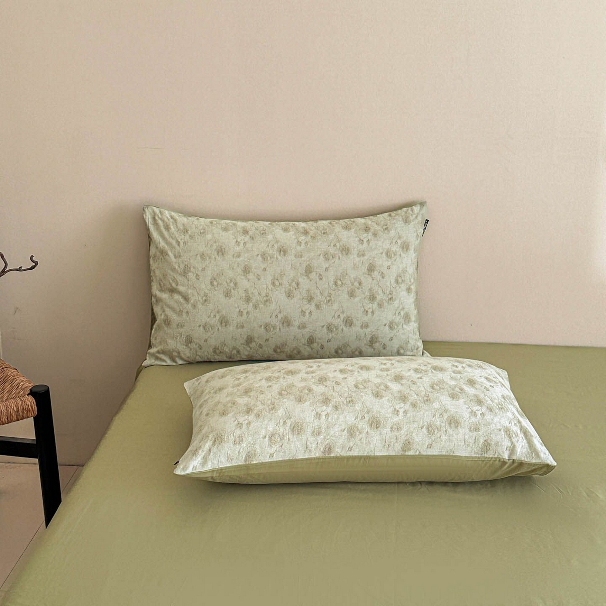 91家纺网 家纺一手货源 找家纺 涵宸家纺 2026新款全棉提花色坊系列四件套 若梦-绿