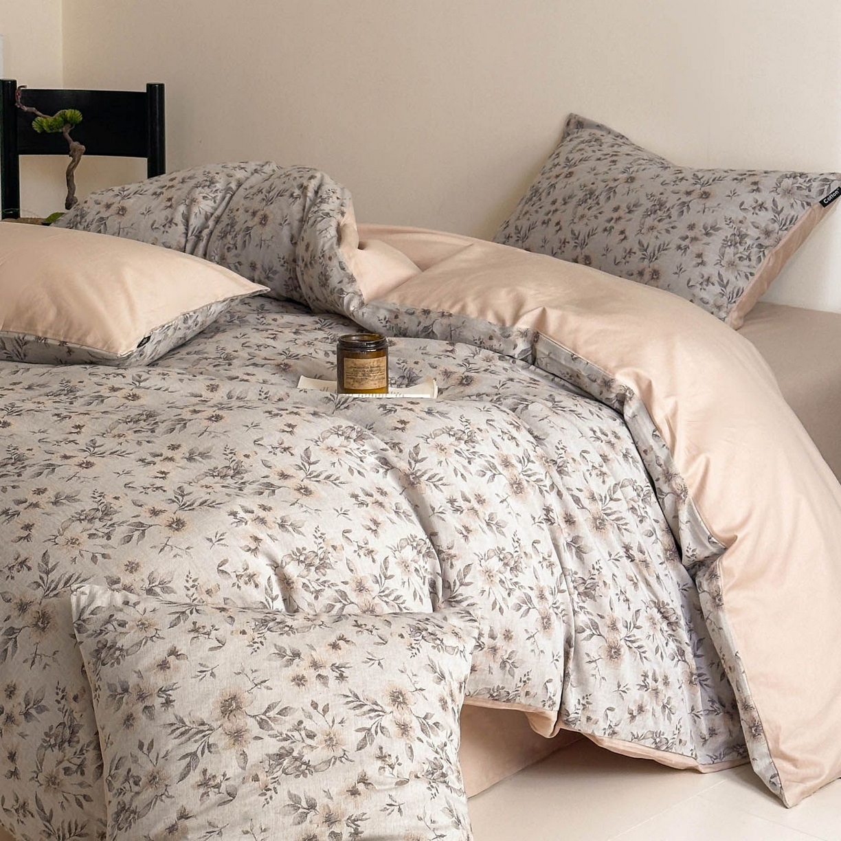 涵宸家纺 2026新款全棉提花色坊系列四件套 素薇-咖