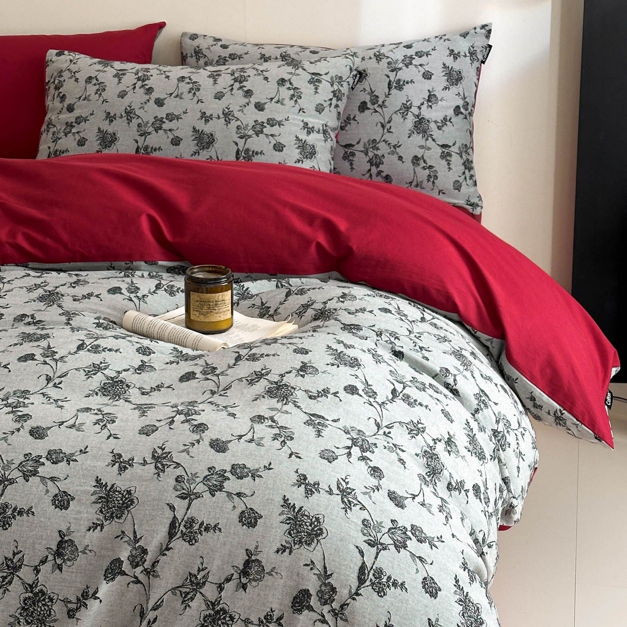 91家纺网 家纺一手货源 找家纺 涵宸家纺 2026新款全棉提花色坊系列四件套 香蒲灰