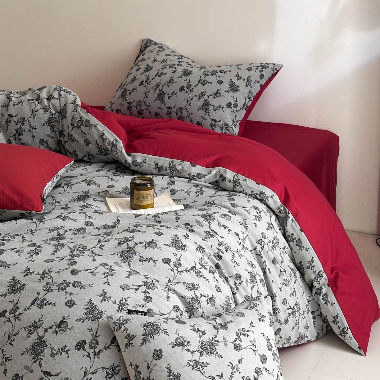 91家纺网 家纺一手货源 找家纺 涵宸家纺 2026新款全棉提花色坊系列四件套 香蒲灰