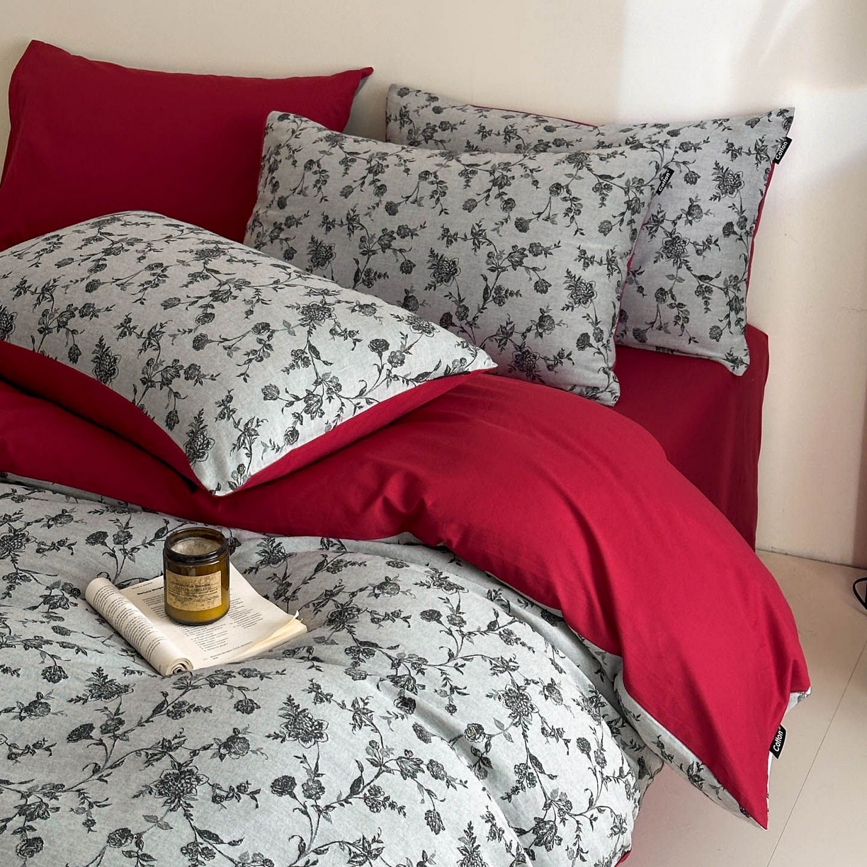 91家纺网 家纺一手货源 找家纺 涵宸家纺 2026新款全棉提花色坊系列四件套 香蒲灰