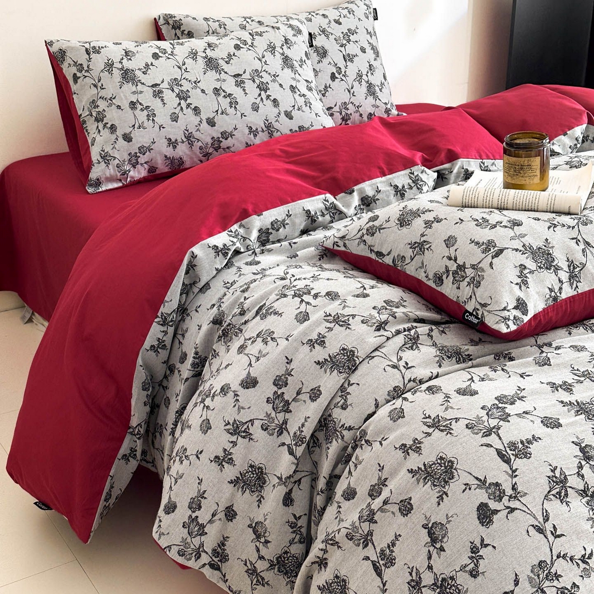 91家纺网 家纺一手货源 找家纺 涵宸家纺 2026新款全棉提花色坊系列四件套 香蒲灰