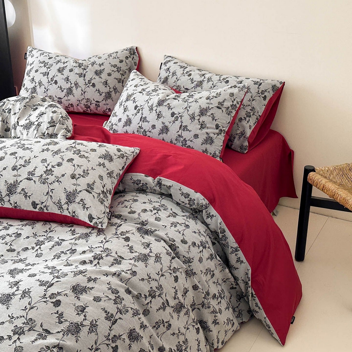 91家纺网 家纺一手货源 找家纺 涵宸家纺 2026新款全棉提花色坊系列四件套 香蒲灰