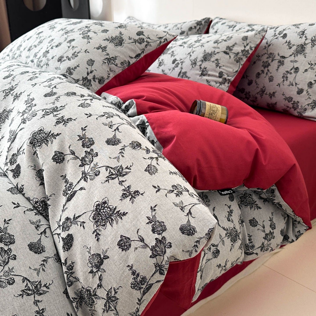 91家纺网 家纺一手货源 找家纺 涵宸家纺 2026新款全棉提花色坊系列四件套 香蒲灰