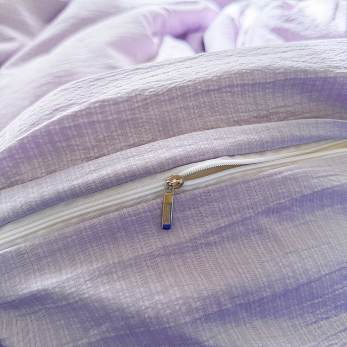 91家纺网 家纺一手货源 找家纺 港岛妹妹 2026新款云感纱混搭纯色双拼四件套 混搭 紫萝奶咖