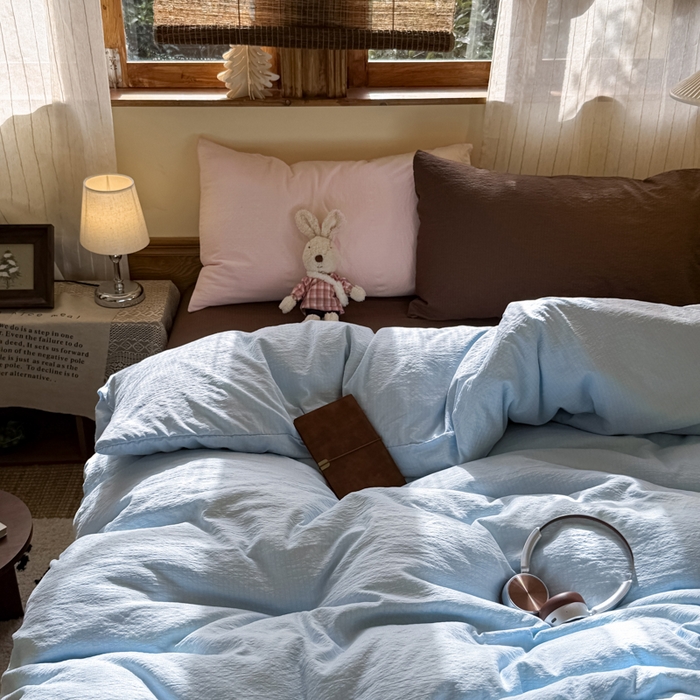 港岛妹妹 2026新款云感纱混搭纯色双拼四件套 混搭 梦幻星海