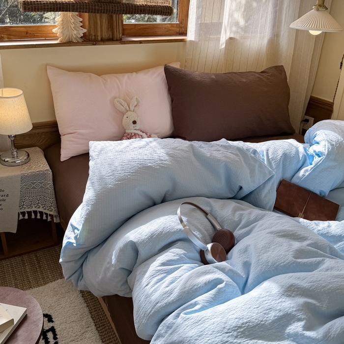 91家纺网 家纺一手货源 找家纺 港岛妹妹 2026新款云感纱混搭纯色双拼四件套 混搭 梦幻星海