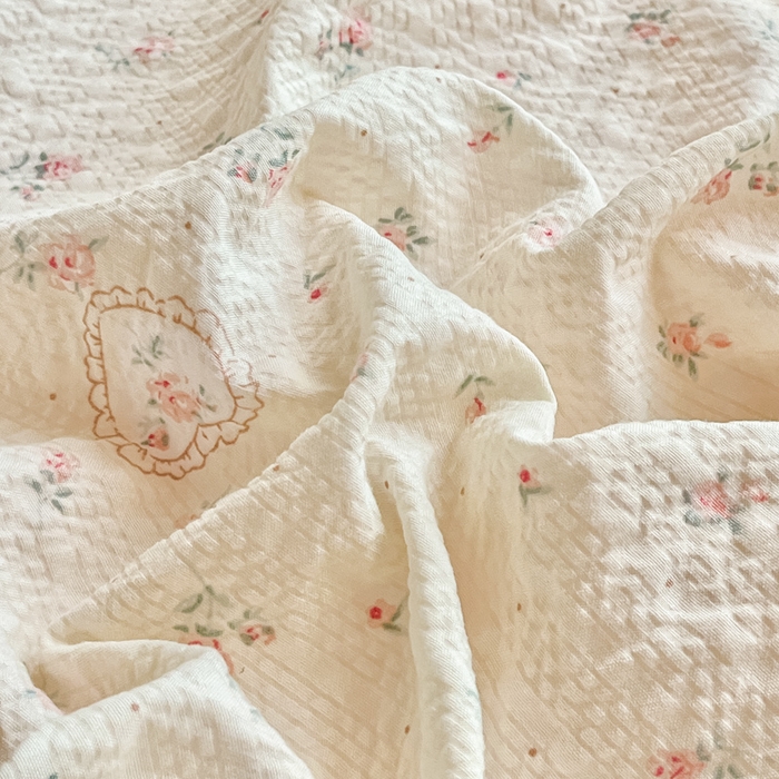 91家纺网 家纺一手货源 找家纺 尚美 2026新款M泡芙棉床单全棉绣花小花韩版四件套 M爱情花