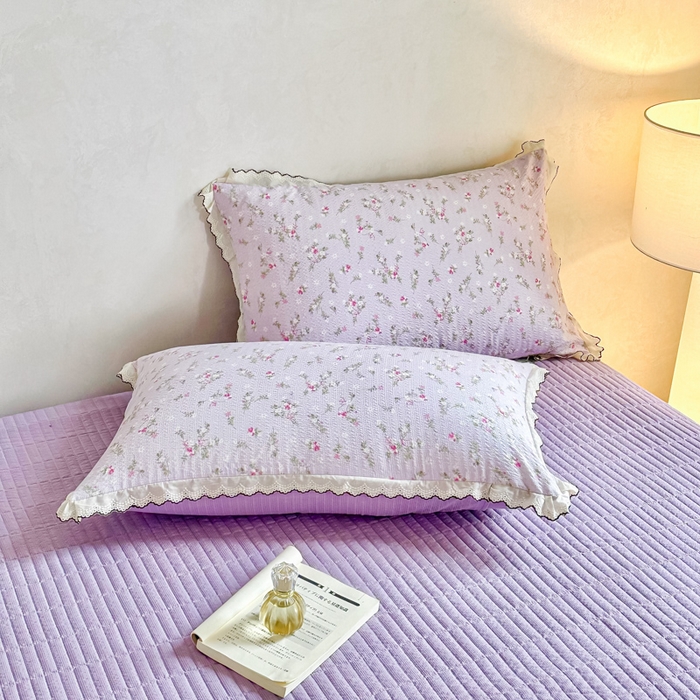 91家纺网 家纺一手货源 找家纺 尚美 2026新款M泡芙棉床单全棉绣花小花韩版四件套 M佳音
