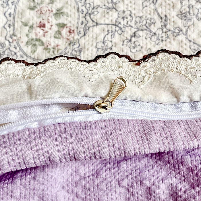 91家纺网 家纺一手货源 找家纺 尚美 2026新款M泡芙棉床单全棉绣花小花韩版四件套 M紫薇花季