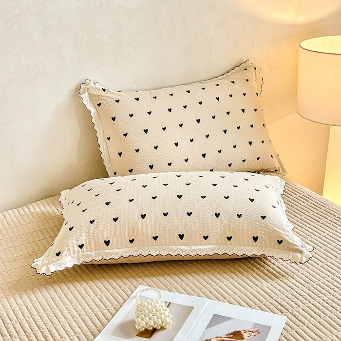 91家纺网 家纺一手货源 找家纺 尚美 2026新款M泡芙棉床单全棉绣花小花韩版四件套 M爱心卡