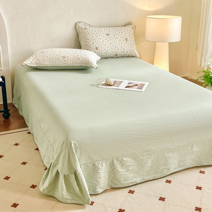 91家纺网 家纺一手货源 找家纺 尚美 2026新款M泡芙棉床单全棉绣花小花韩版四件套 M木马