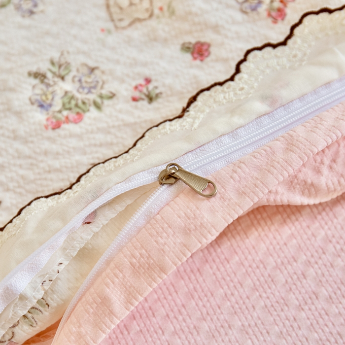 91家纺网 家纺一手货源 找家纺 尚美 2026新款M泡芙棉床单全棉绣花小花韩版四件套 M幸福兔园