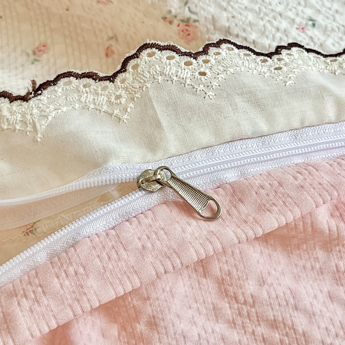 91家纺网 家纺一手货源 找家纺 尚美 2026新款M泡芙棉床单全棉绣花小花韩版四件套 M爱情花