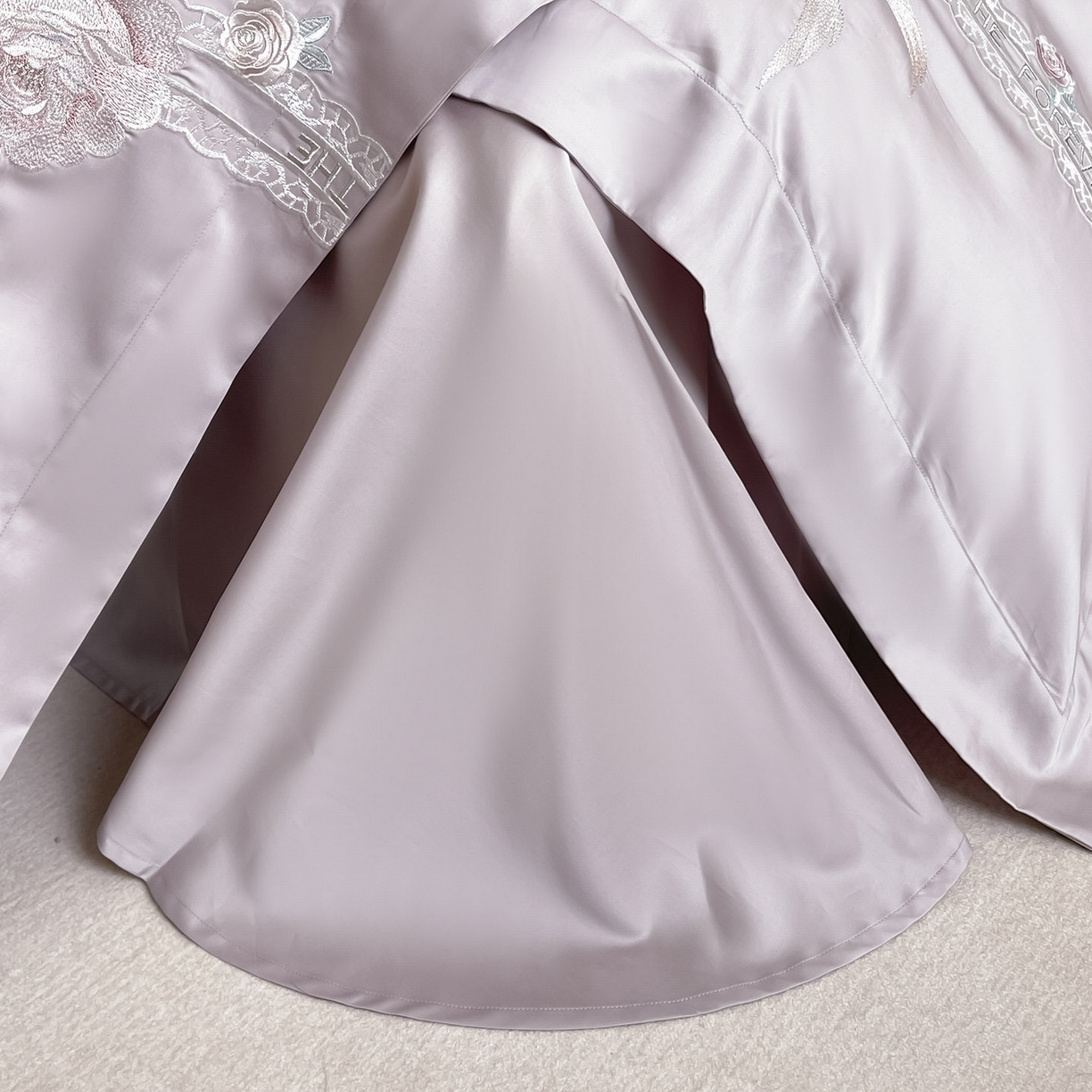 91家纺网 家纺一手货源 找家纺  2026春夏新款轻奢纯色A类长绒棉纯棉全棉重工刺绣被套床单四件套床上用品云栀 云栀-黛紫