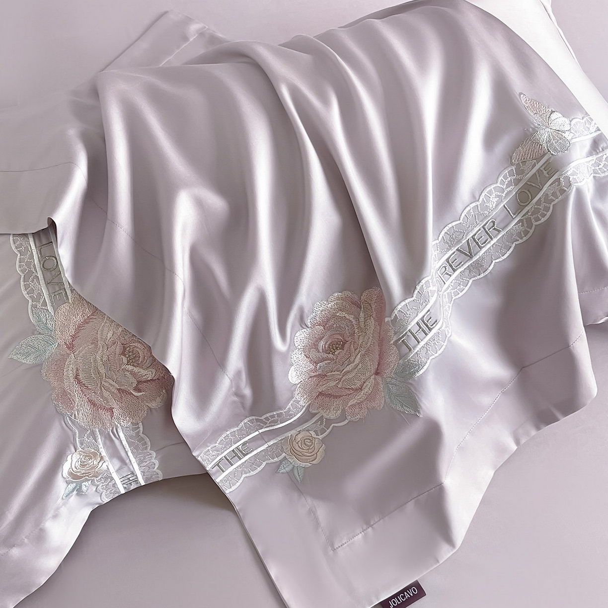 91家纺网 家纺一手货源 找家纺  2026春夏新款轻奢纯色A类长绒棉纯棉全棉重工刺绣被套床单四件套床上用品云栀 云栀-黛紫