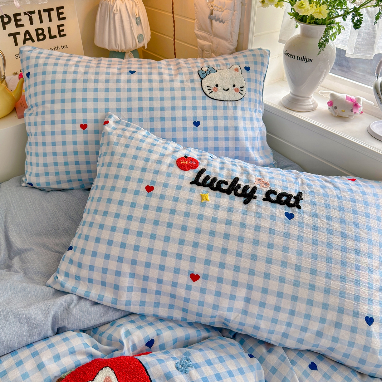 91家纺网 家纺一手货源 找家纺 王朝国际 2026爆款棉纱毛巾绣四件套 爱心喵