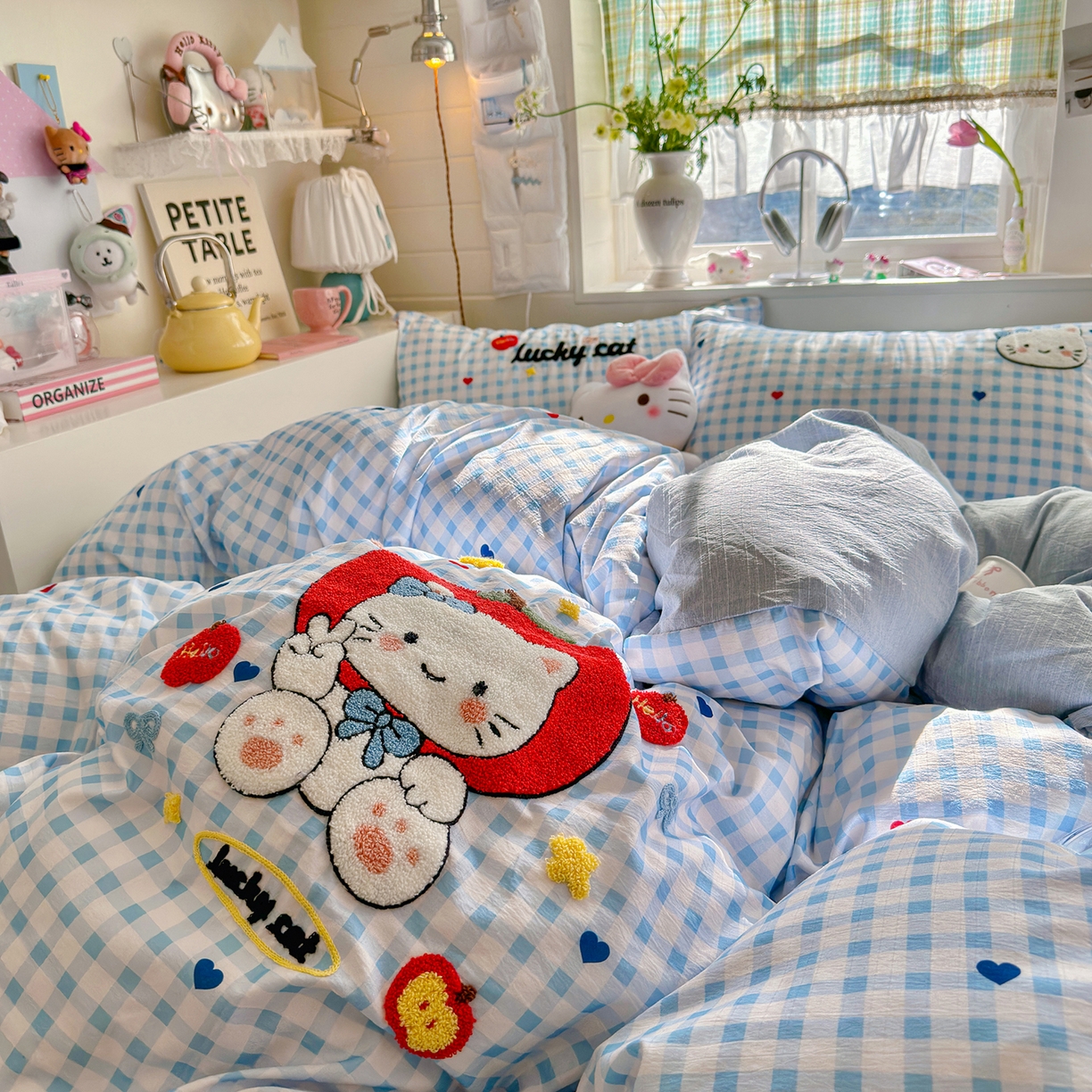 91家纺网 家纺一手货源 找家纺 王朝国际 2026爆款棉纱毛巾绣四件套 爱心喵