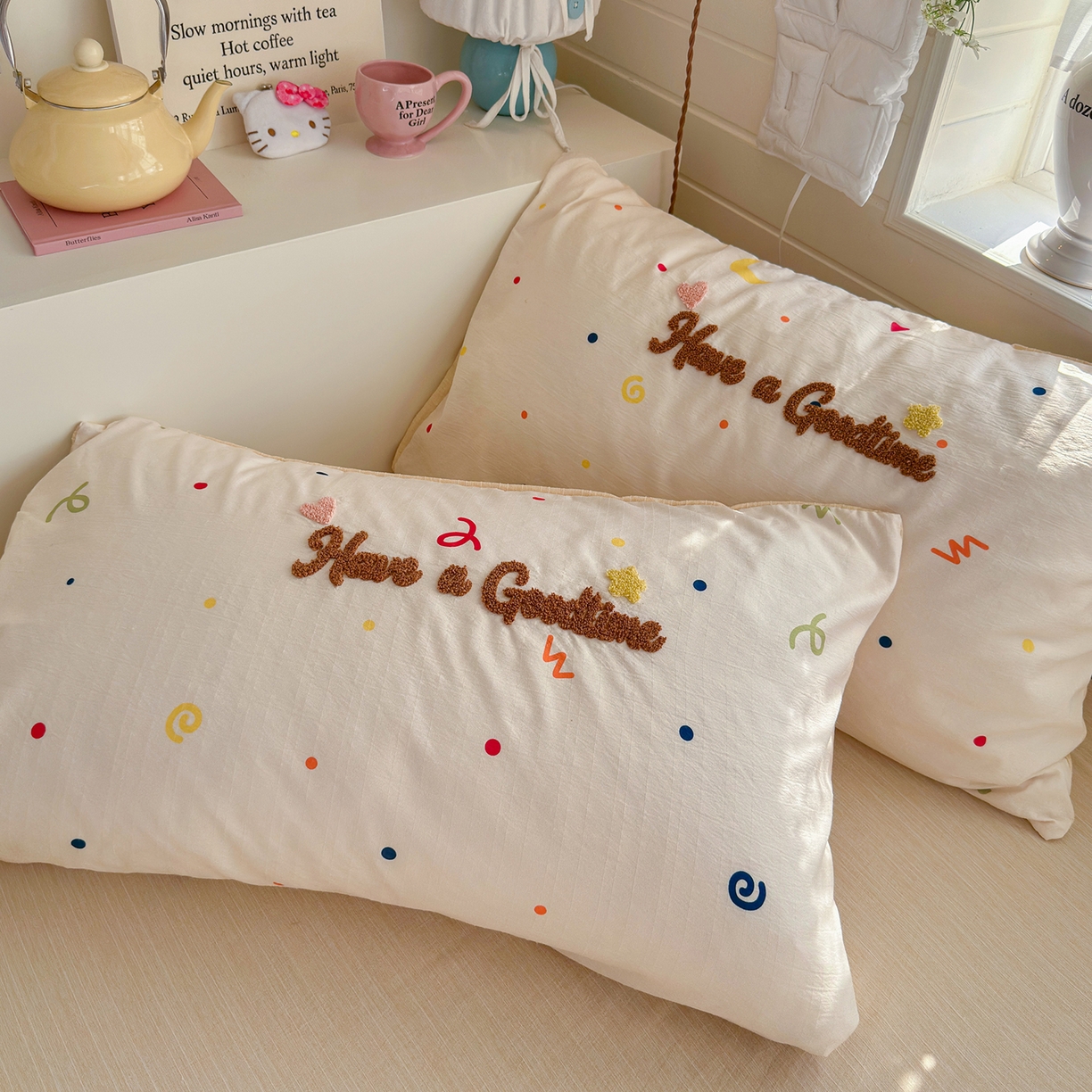 91家纺网 家纺一手货源 找家纺 王朝国际 2026爆款棉纱毛巾绣四件套 闪闪兔