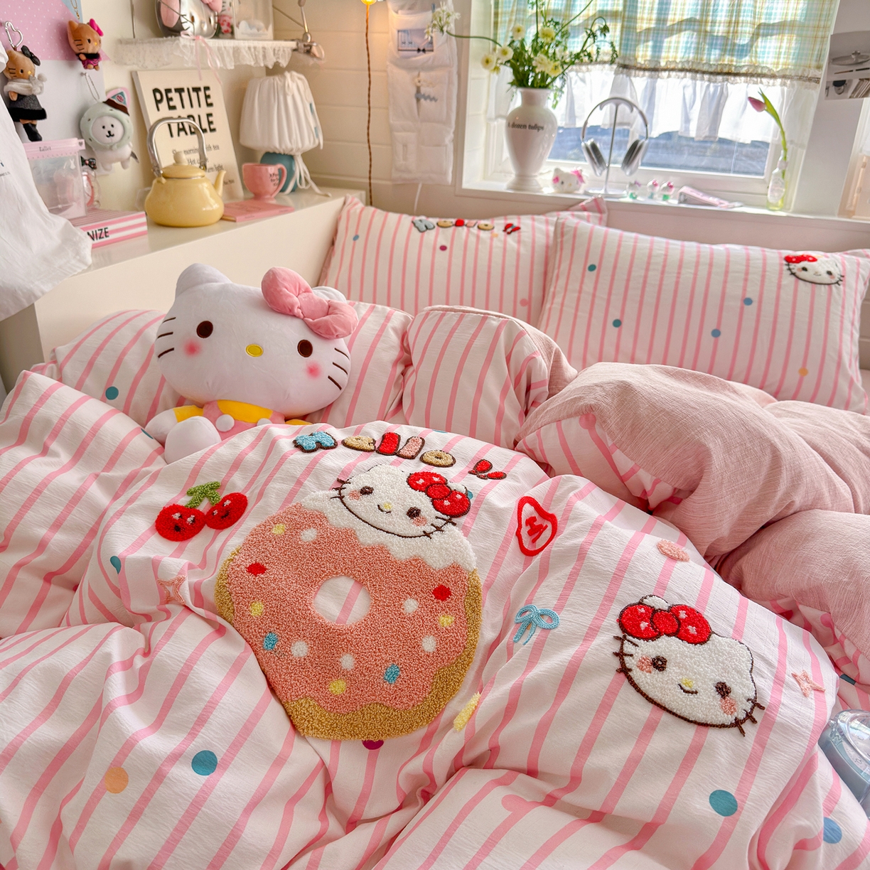 91家纺网 家纺一手货源 找家纺 王朝国际 2026爆款棉纱毛巾绣四件套 甜甜喵