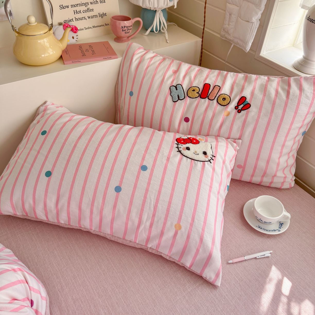 91家纺网 家纺一手货源 找家纺 王朝国际 2026爆款棉纱毛巾绣四件套 甜甜喵