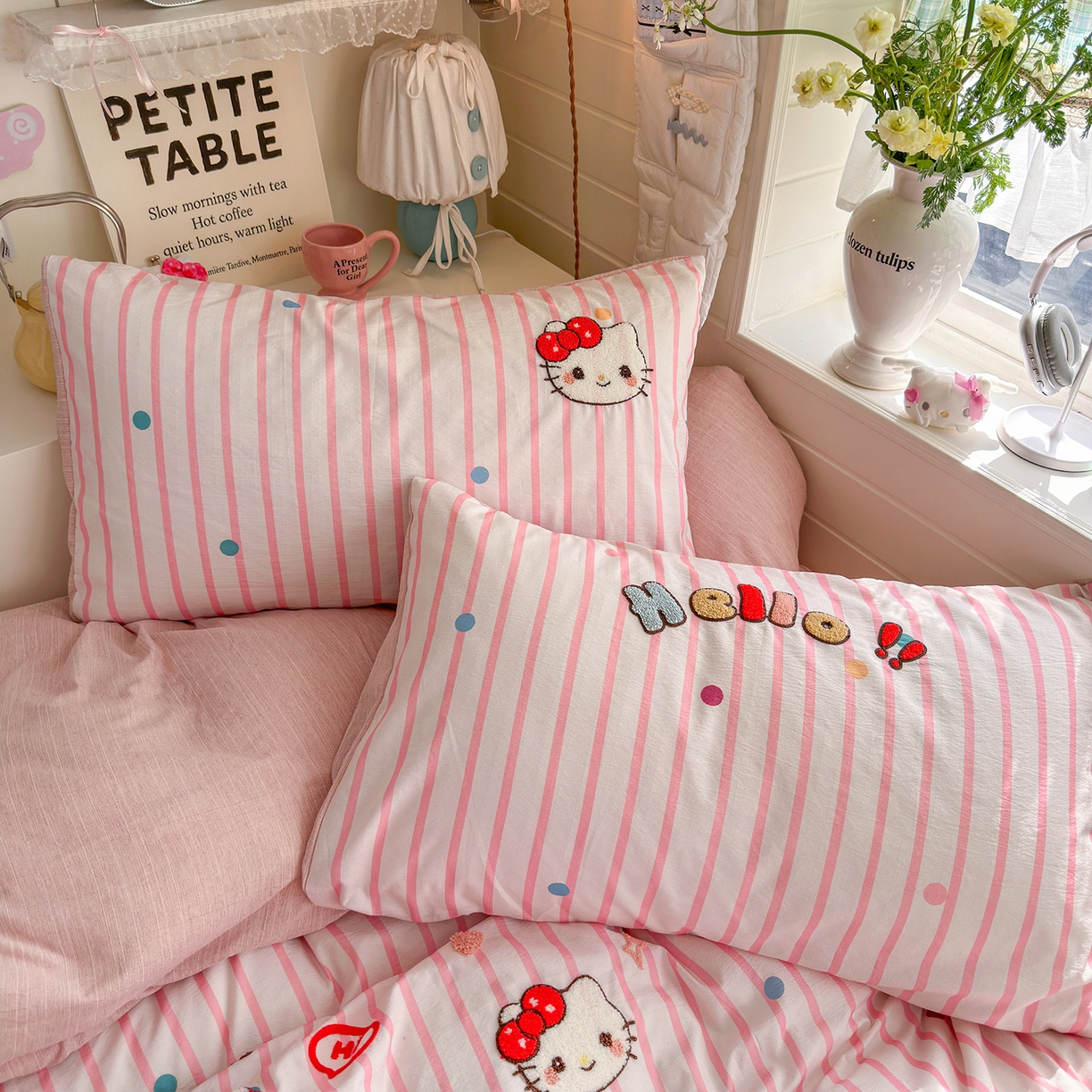 91家纺网 家纺一手货源 找家纺 王朝国际 2026爆款棉纱毛巾绣四件套 甜甜喵