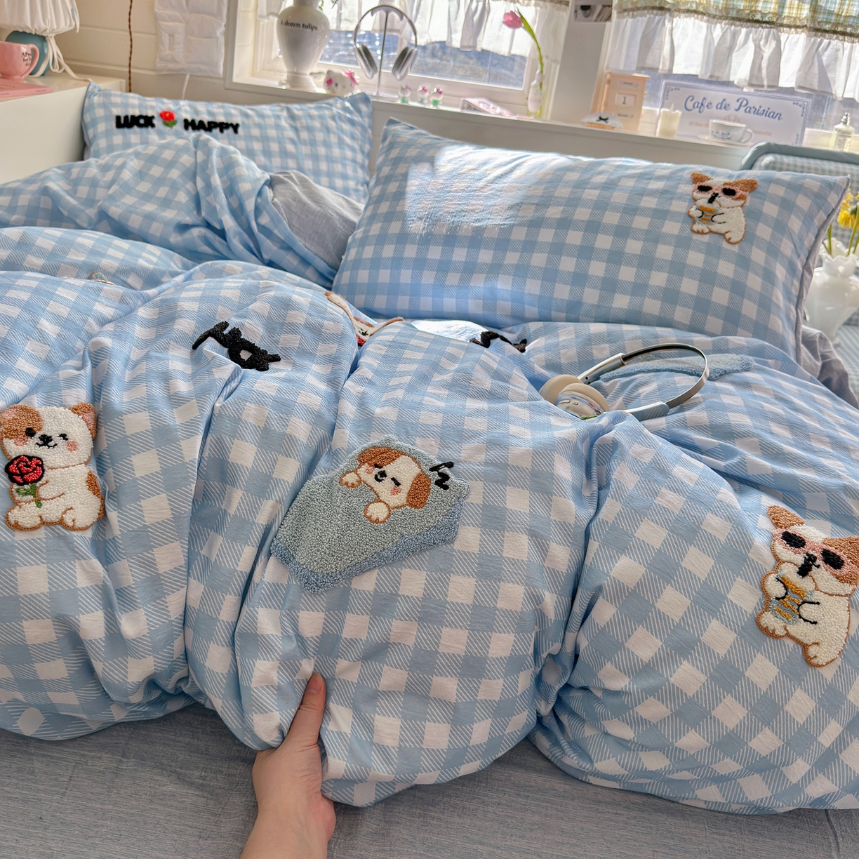 王朝国际 2026爆款棉纱毛巾绣四件套 汪汪队