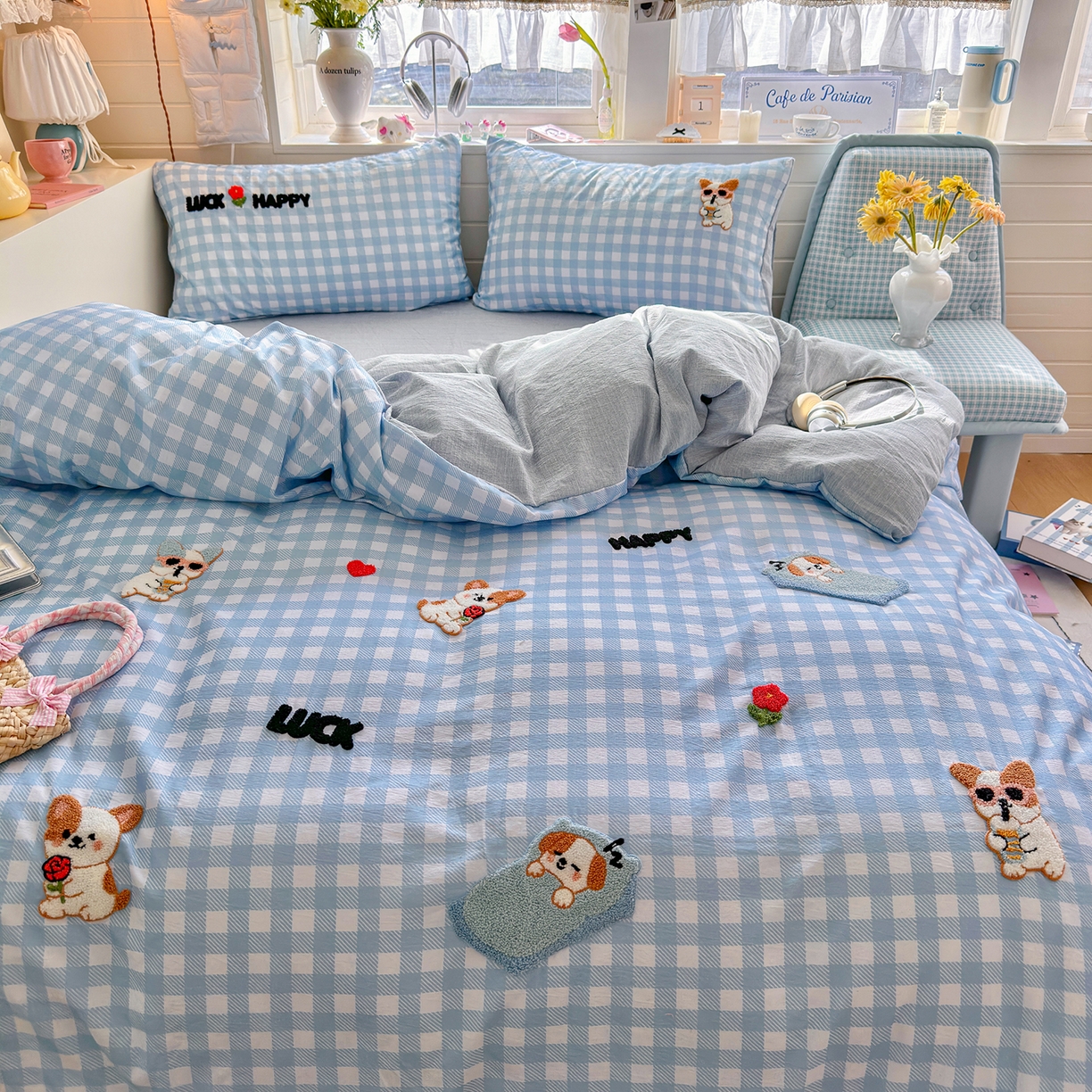 91家纺网 家纺一手货源 找家纺 王朝国际 2026爆款棉纱毛巾绣四件套 汪汪队