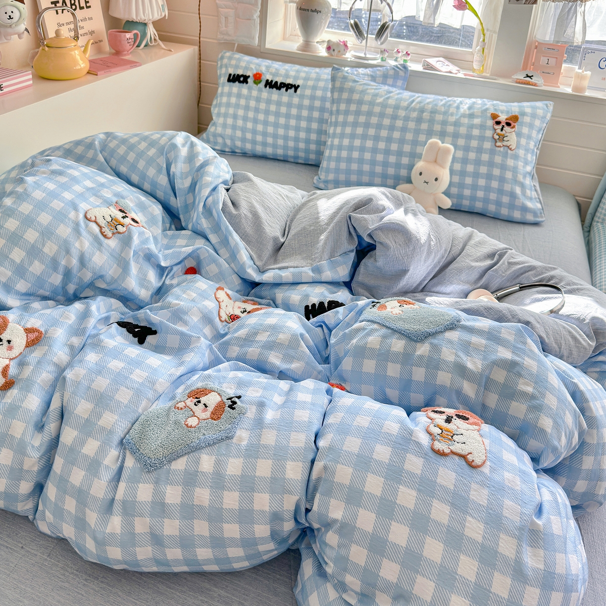 91家纺网 家纺一手货源 找家纺 王朝国际 2026爆款棉纱毛巾绣四件套 汪汪队