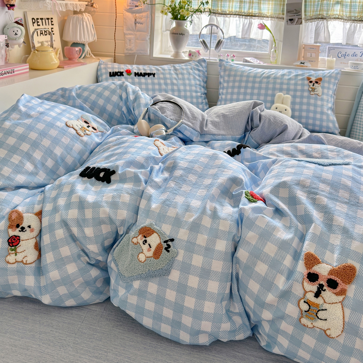 91家纺网 家纺一手货源 找家纺 王朝国际 2026爆款棉纱毛巾绣四件套 汪汪队