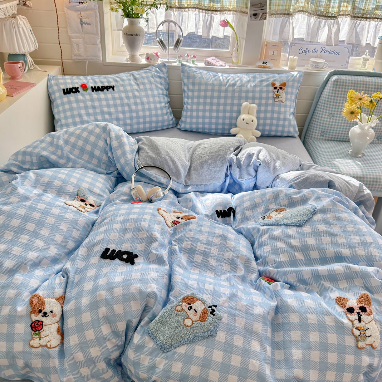 91家纺网 家纺一手货源 找家纺 王朝国际 2026爆款棉纱毛巾绣四件套 汪汪队