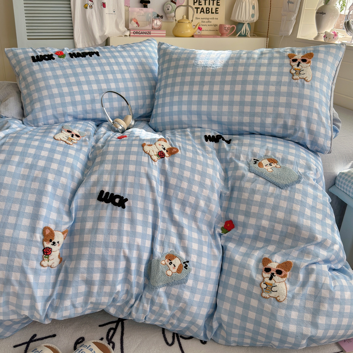 91家纺网 家纺一手货源 找家纺 王朝国际 2026爆款棉纱毛巾绣四件套 汪汪队