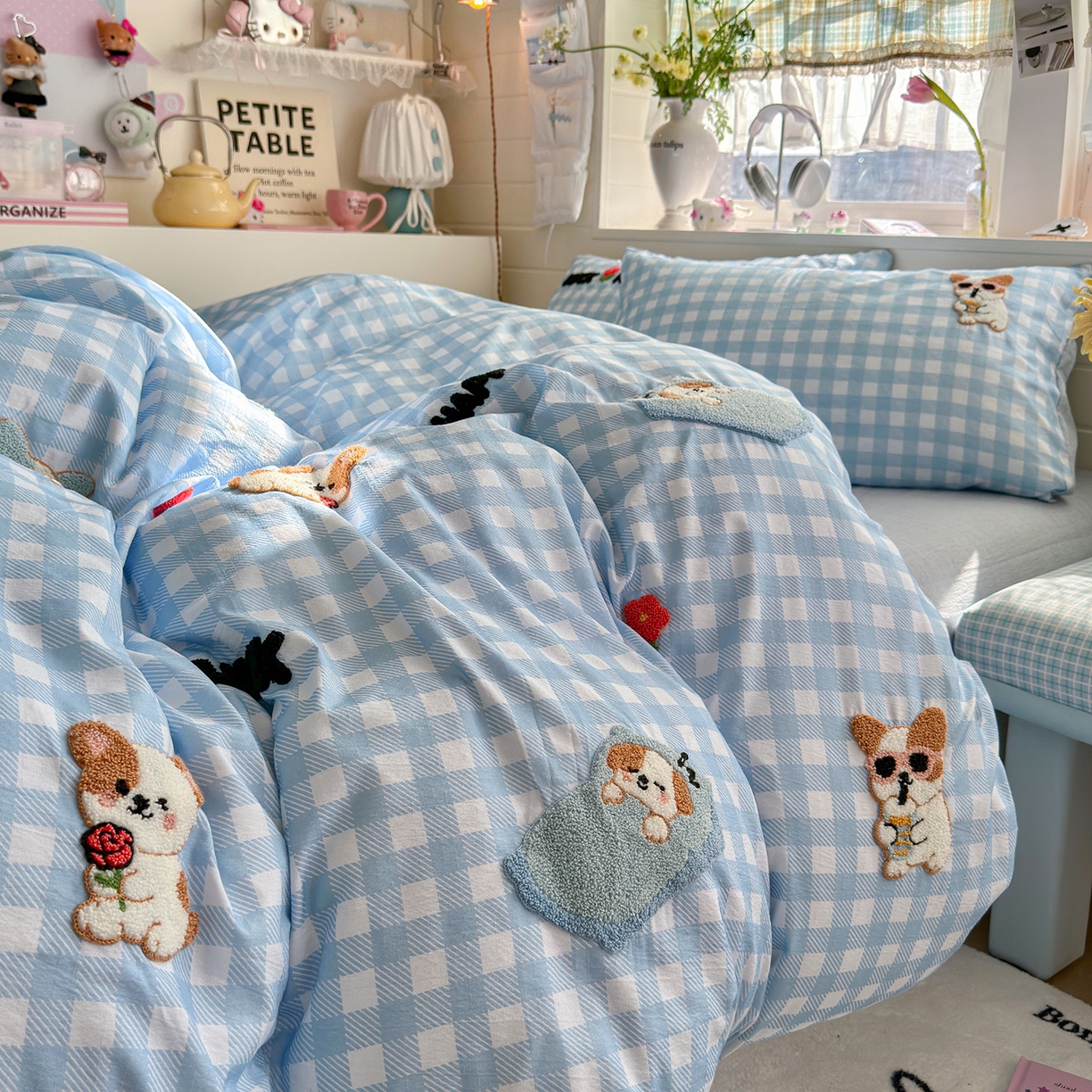 91家纺网 家纺一手货源 找家纺 王朝国际 2026爆款棉纱毛巾绣四件套 汪汪队