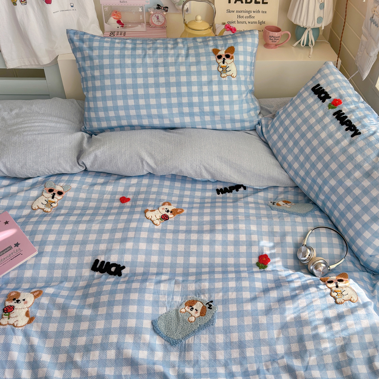 91家纺网 家纺一手货源 找家纺 王朝国际 2026爆款棉纱毛巾绣四件套 汪汪队