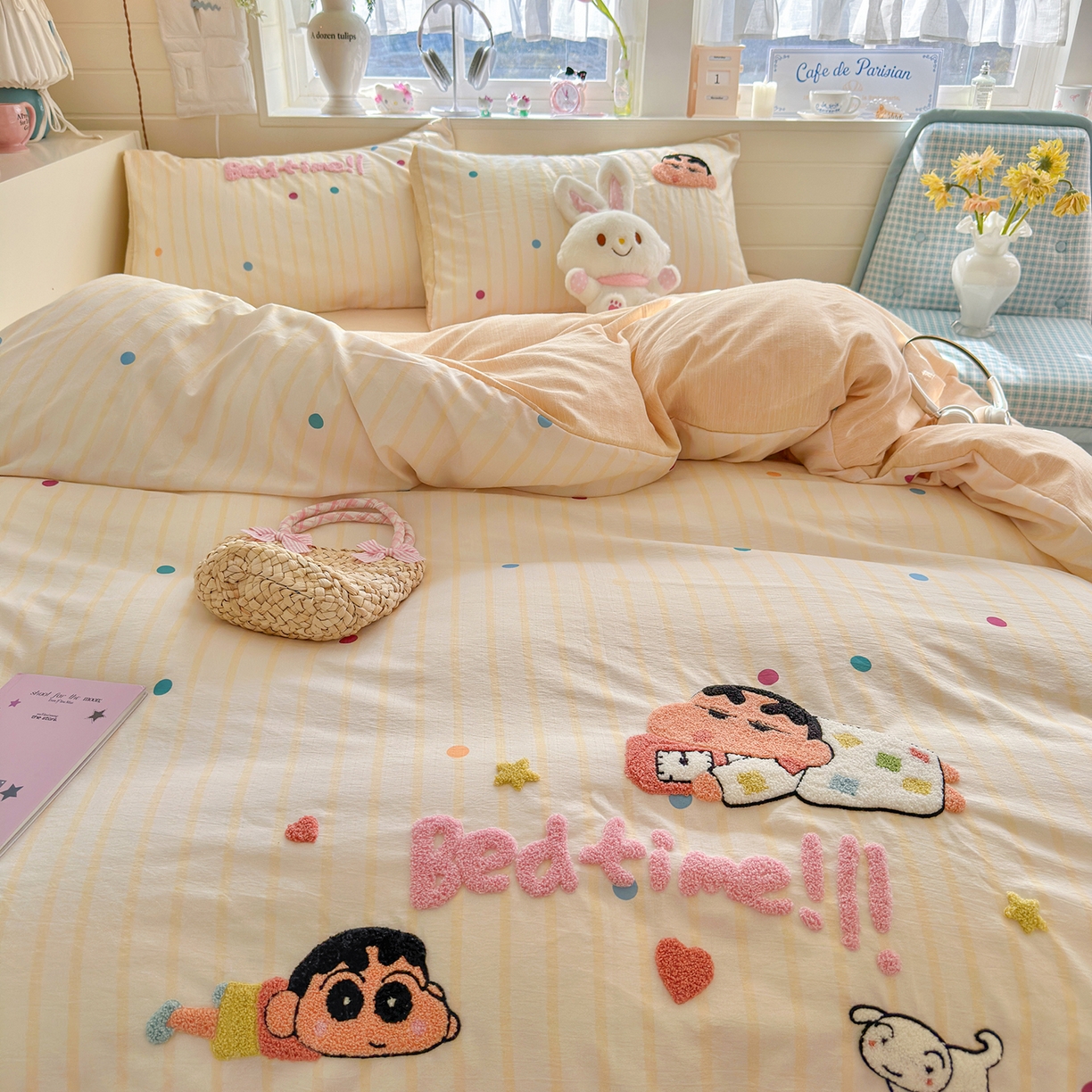 91家纺网 家纺一手货源 找家纺 王朝国际 2026爆款棉纱毛巾绣四件套 小新