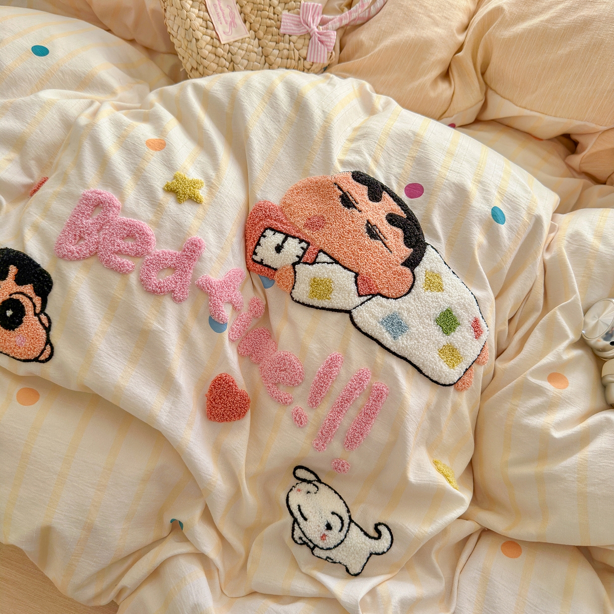 91家纺网 家纺一手货源 找家纺 王朝国际 2026爆款棉纱毛巾绣四件套 小新