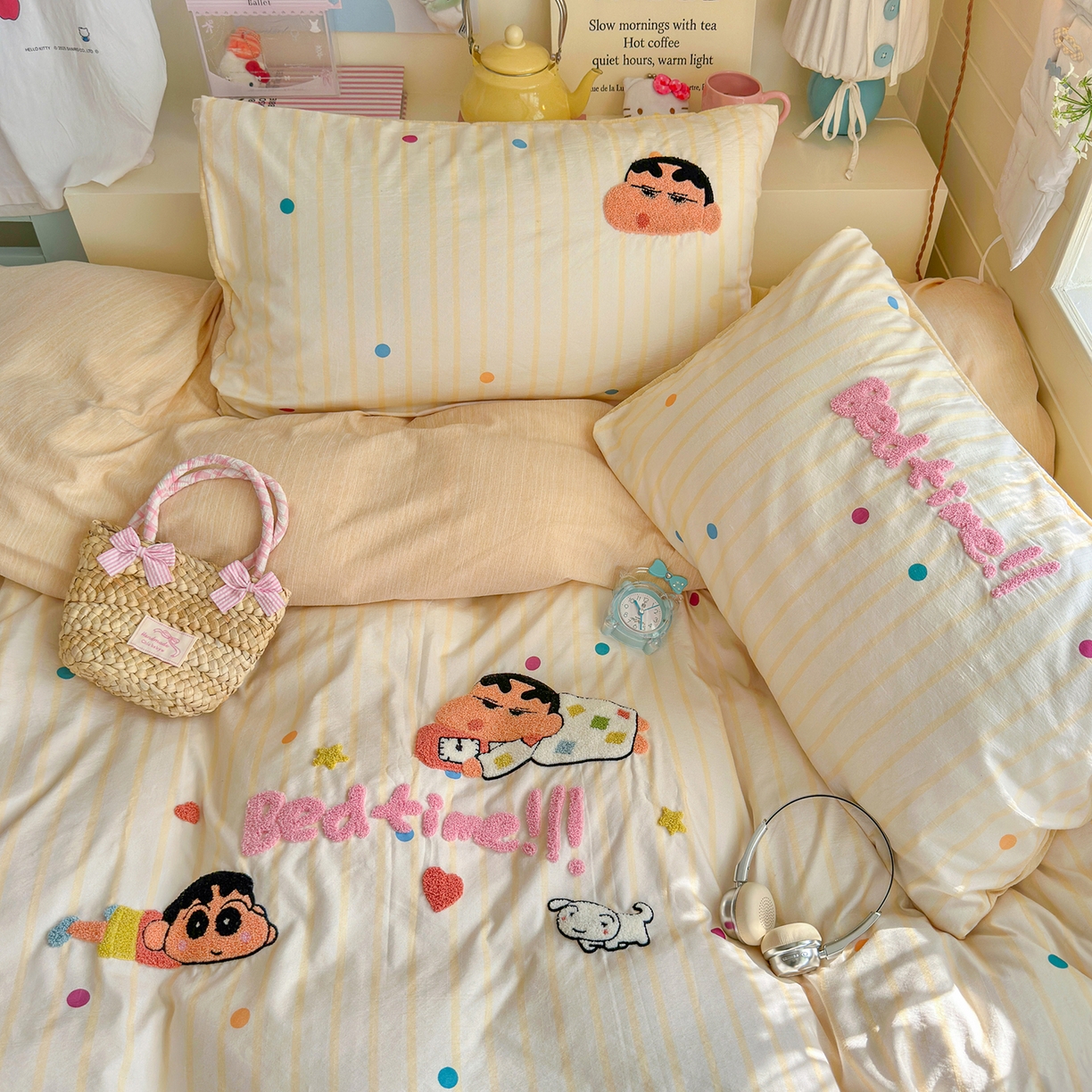 91家纺网 家纺一手货源 找家纺 王朝国际 2026爆款棉纱毛巾绣四件套 小新