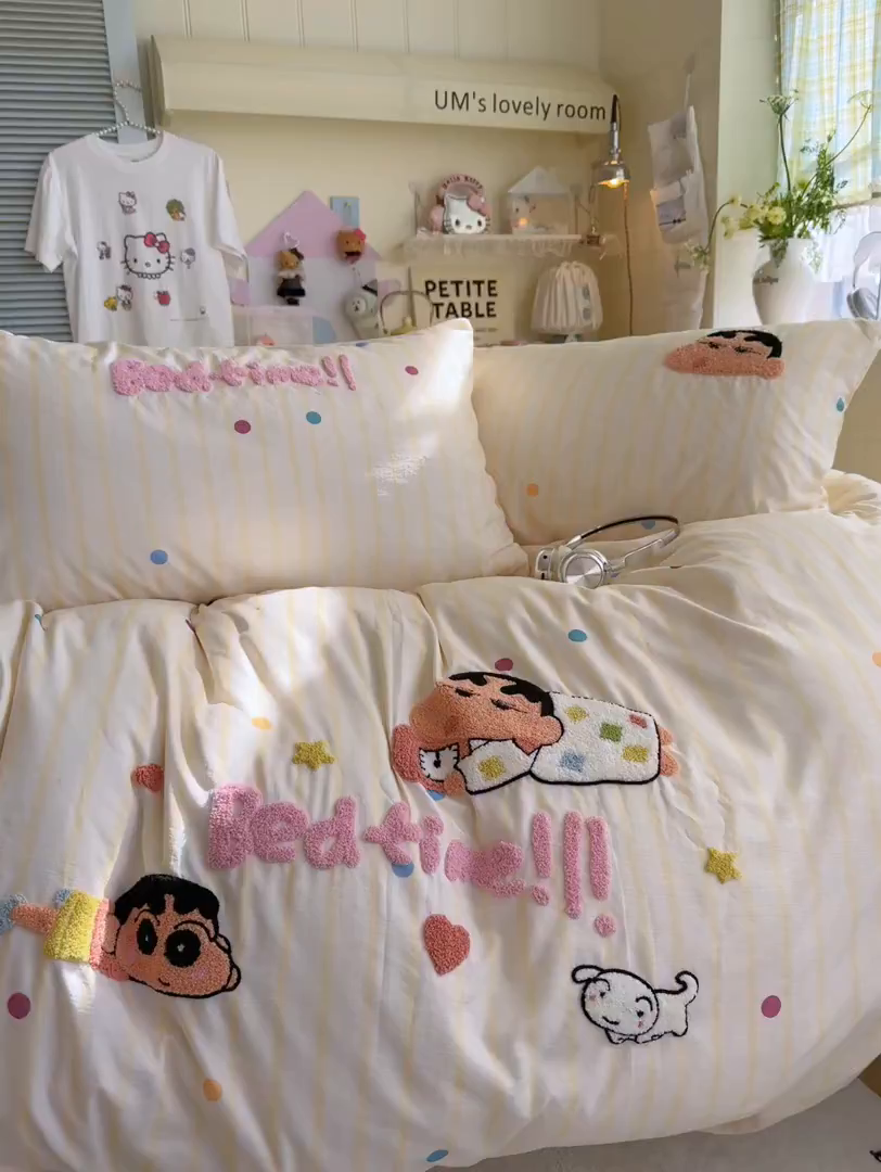 91家纺网 家纺一手货源 找家纺 王朝国际 2026爆款棉纱毛巾绣四件套 小新