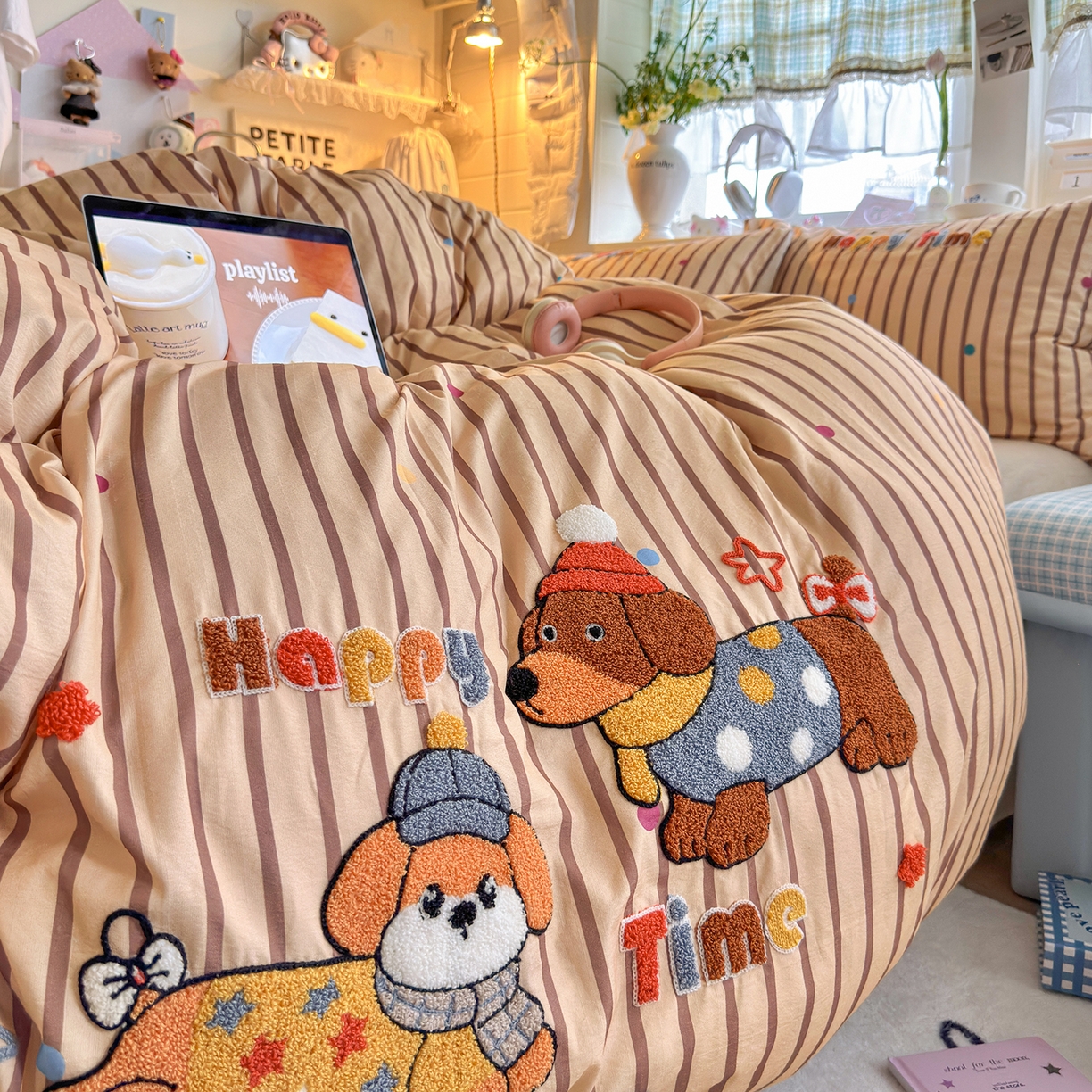 91家纺网 家纺一手货源 找家纺 王朝国际 2026爆款棉纱毛巾绣四件套 星际汪