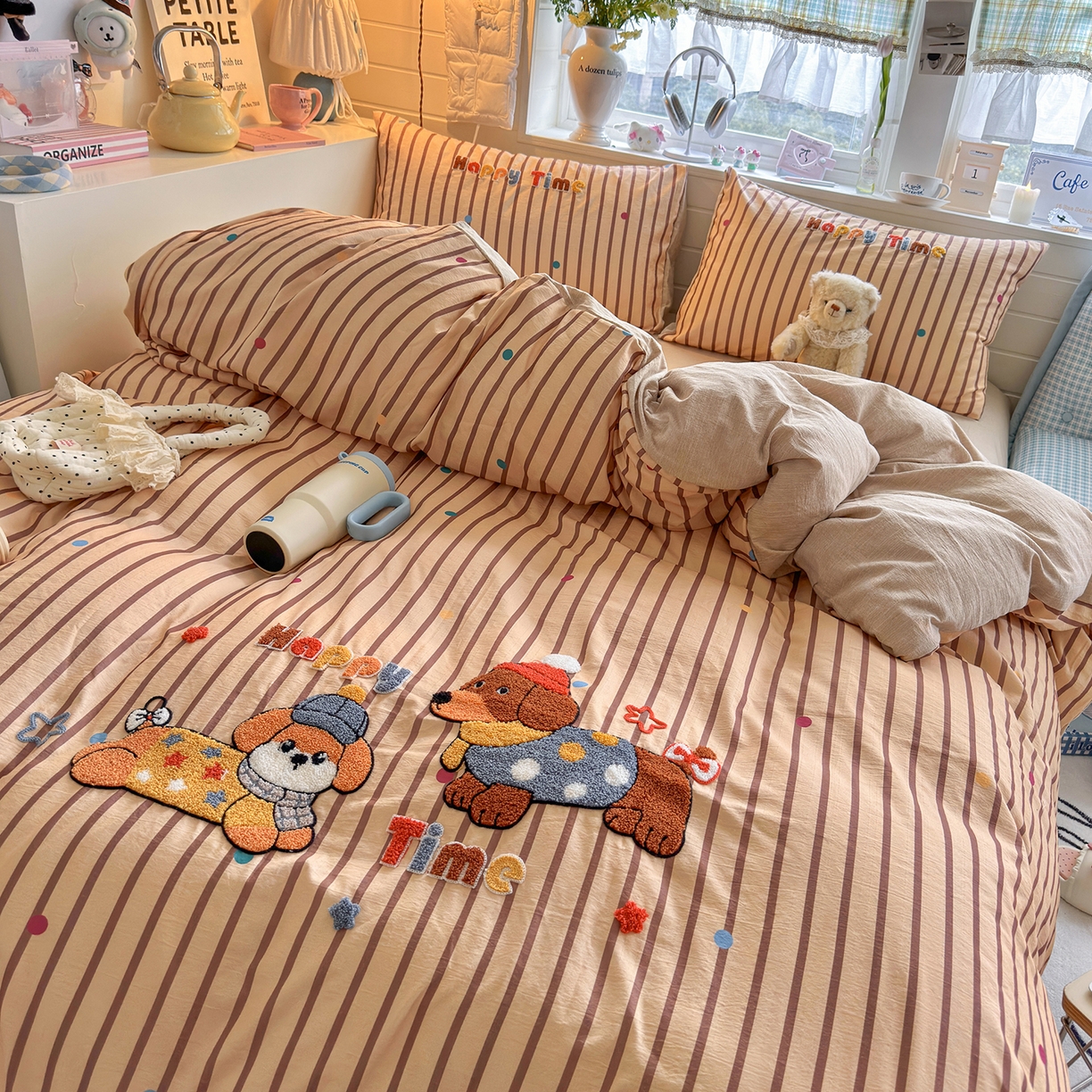 91家纺网 家纺一手货源 找家纺 王朝国际 2026爆款棉纱毛巾绣四件套 星际汪