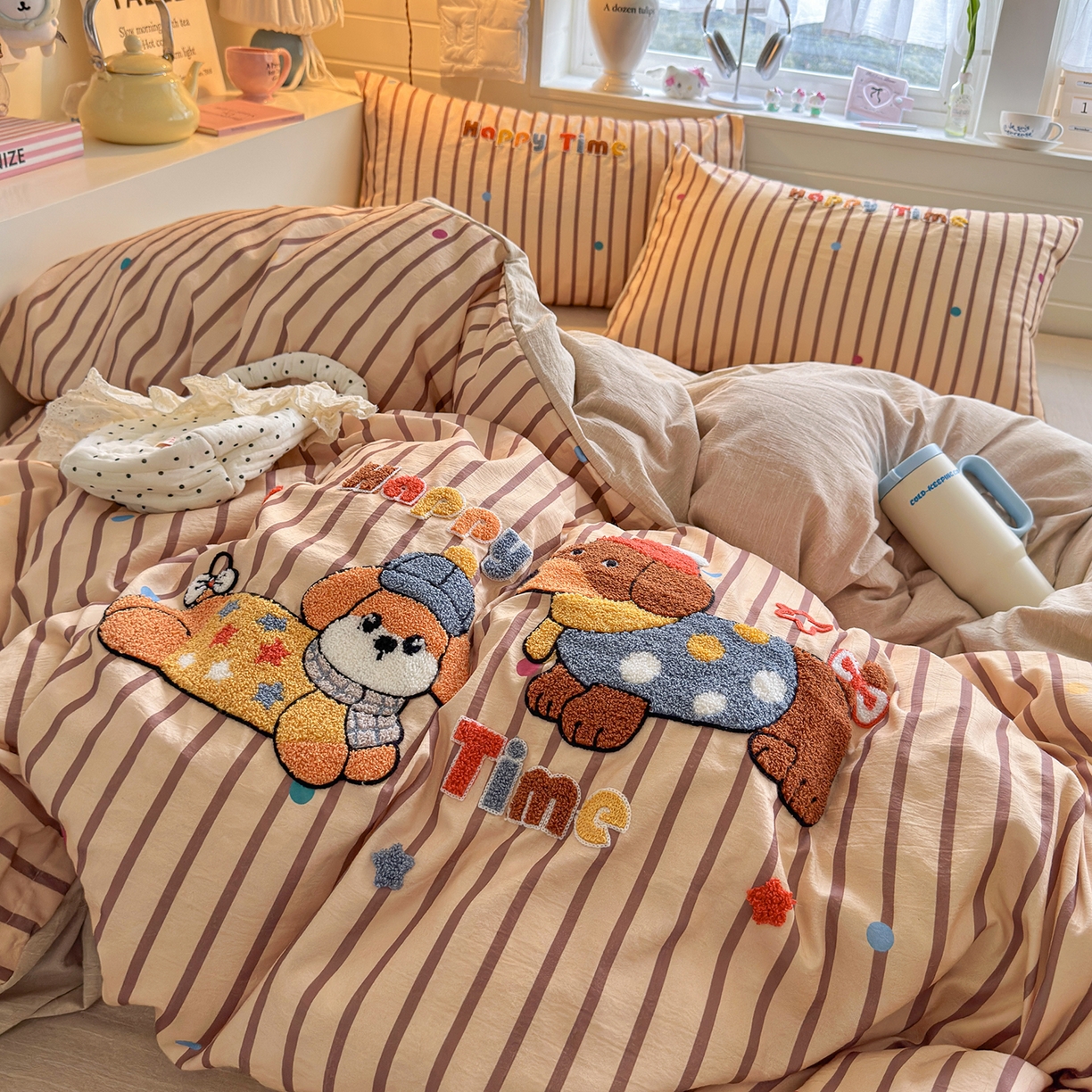 91家纺网 家纺一手货源 找家纺 王朝国际 2026爆款棉纱毛巾绣四件套 星际汪